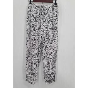 Colletta Mob wife leopard print women's satin joggers Size Small Loungewear